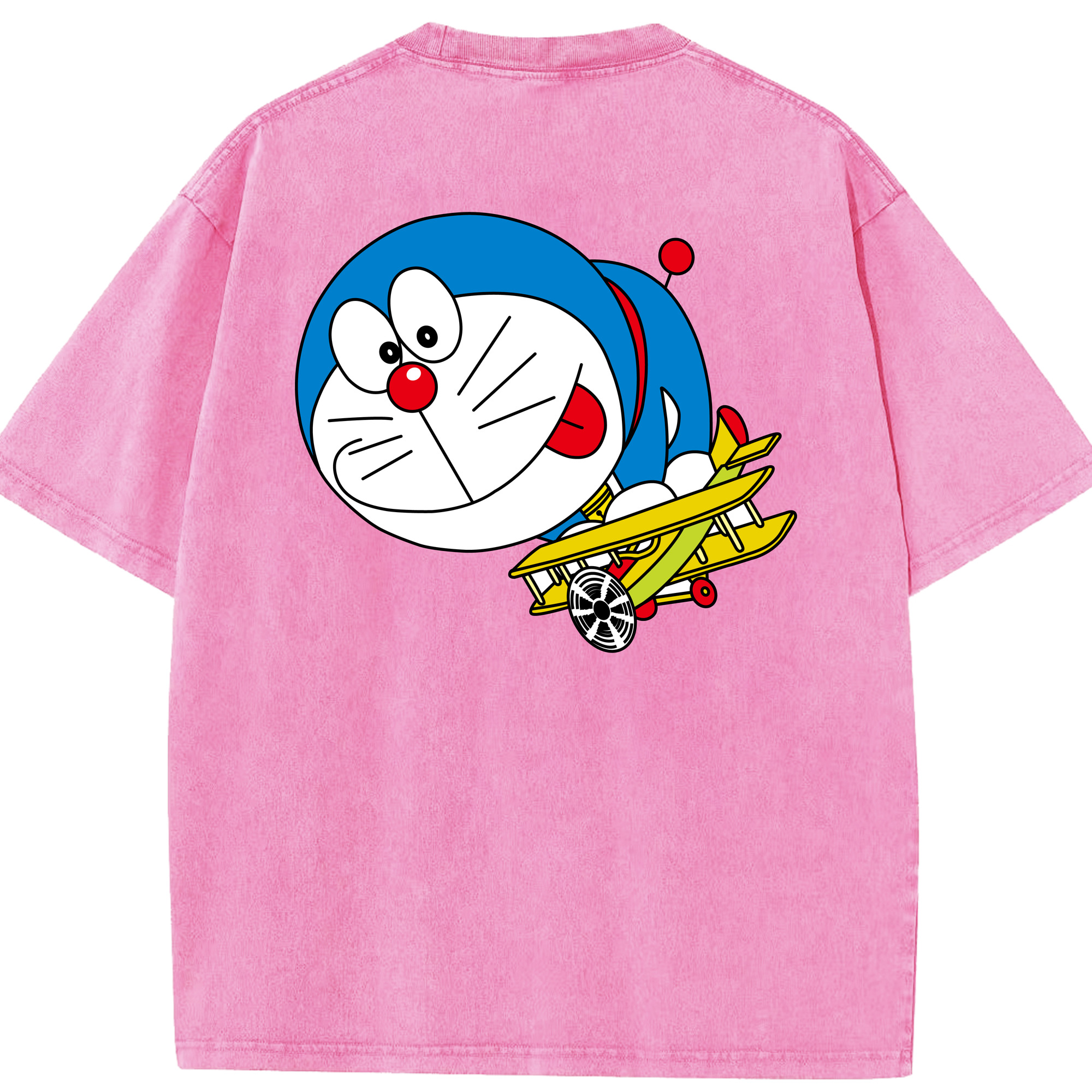（画像用） ドラえもん Doraemon 綿100% ヴィンテージ風 半袖Tシャツ（背面プリント）